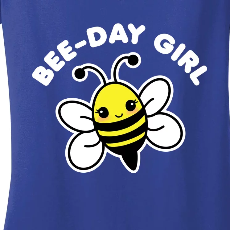 Birthday Bee Beegiftday Kawaii Bee Matching Drawing Great Gift Women's V-Neck T-Shirt