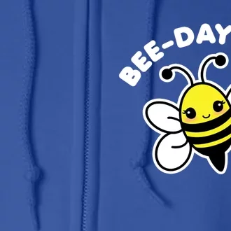 Birthday Bee Beegiftday Kawaii Bee Matching Drawing Great Gift Full Zip Hoodie