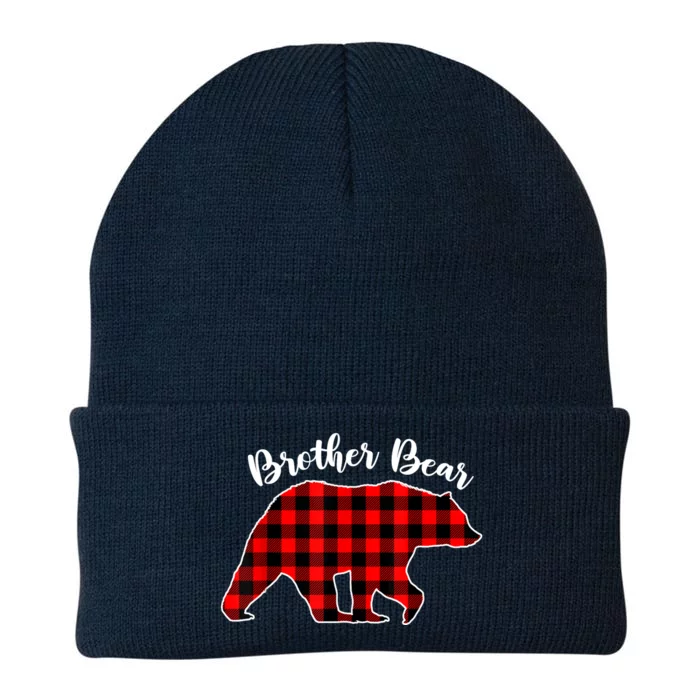 BROTHER BEAR Buffalo Plaid Red Funny Christmas Pajama Family Knit Cap Winter Beanie