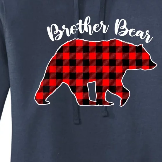 BROTHER BEAR Buffalo Plaid Red Funny Christmas Pajama Family Women's Pullover Hoodie