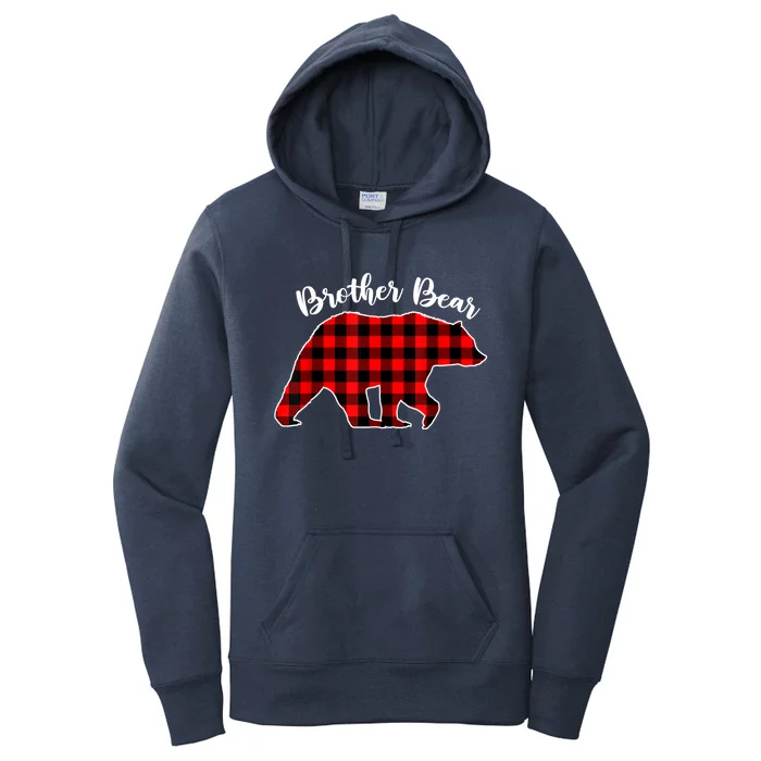 BROTHER BEAR Buffalo Plaid Red Funny Christmas Pajama Family Women's Pullover Hoodie