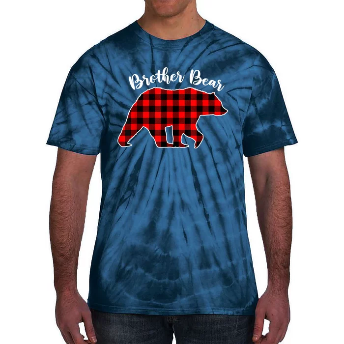 BROTHER BEAR Buffalo Plaid Red Funny Christmas Pajama Family Tie-Dye T-Shirt