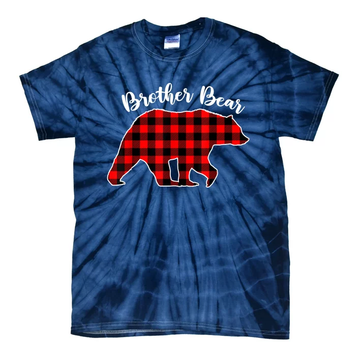 BROTHER BEAR Buffalo Plaid Red Funny Christmas Pajama Family Tie-Dye T-Shirt