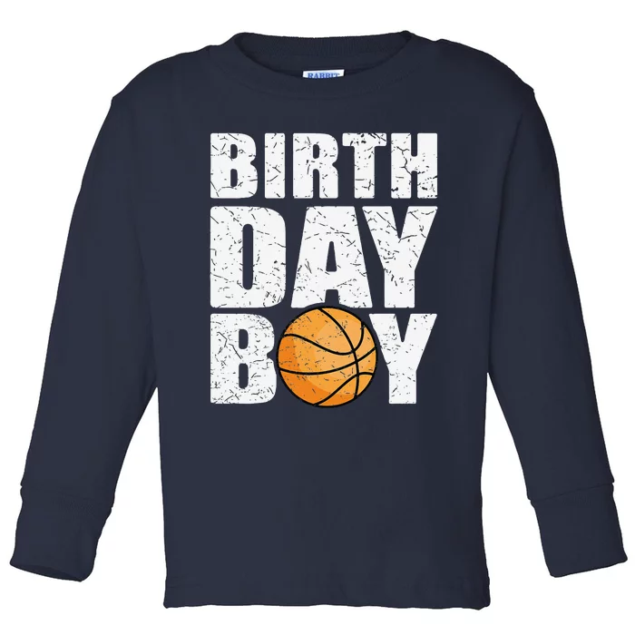 Birthday Boy Basketball Theme Party Future Basketball Player Toddler Long Sleeve Shirt