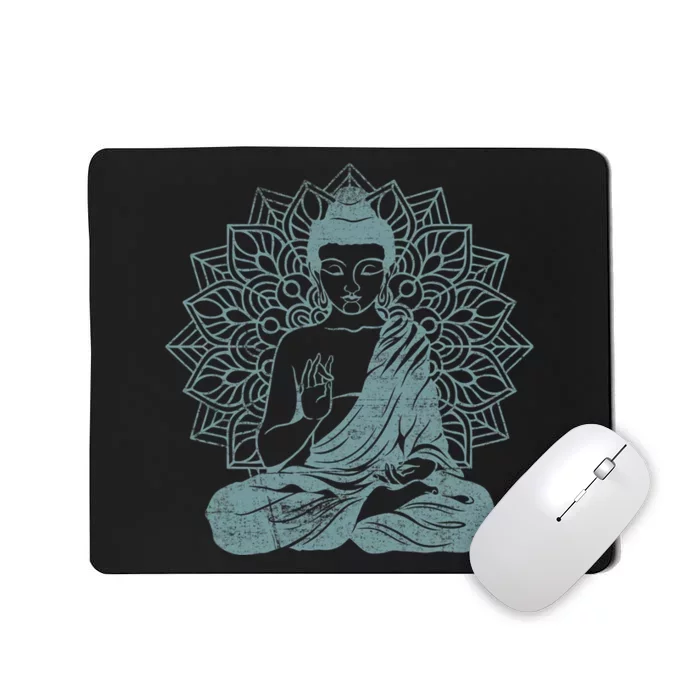 Buddha Blue Buddhism Zen Buddhist Spiritual Meditation Yoga Mousepad