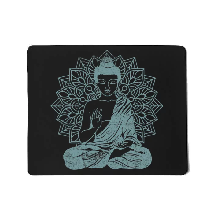 Buddha Blue Buddhism Zen Buddhist Spiritual Meditation Yoga Mousepad