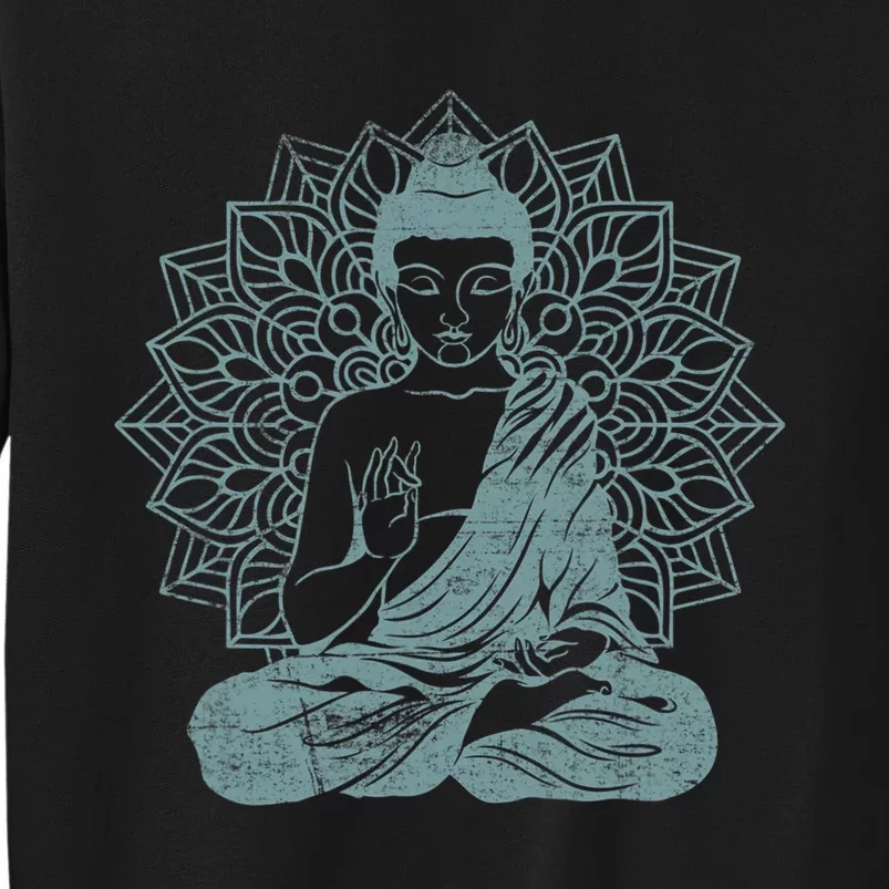 Buddha Blue Buddhism Zen Buddhist Spiritual Meditation Yoga Tall Sweatshirt