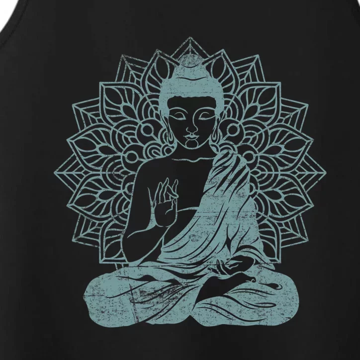 Buddha Blue Buddhism Zen Buddhist Spiritual Meditation Yoga Performance Tank