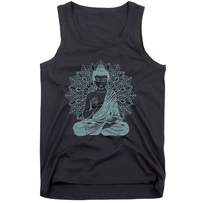 Buddha Blue Buddhism Zen Buddhist Spiritual Meditation Yoga Tank Top