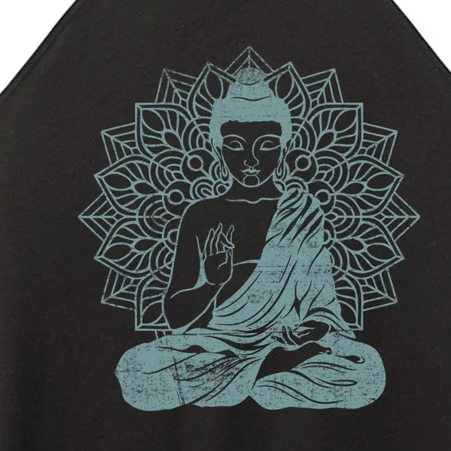 Buddha Blue Buddhism Zen Buddhist Spiritual Meditation Yoga Women’s Perfect Tri Rocker Tank