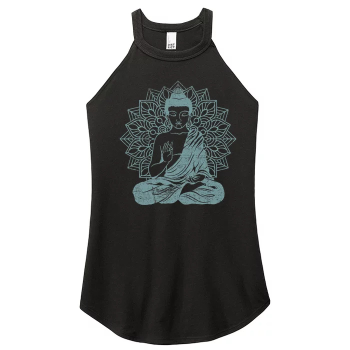 Buddha Blue Buddhism Zen Buddhist Spiritual Meditation Yoga Women’s Perfect Tri Rocker Tank