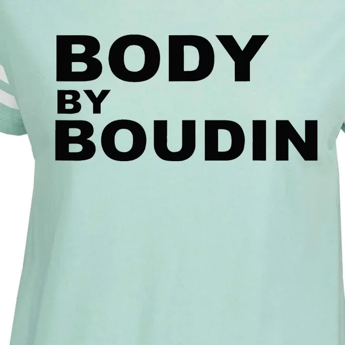 Body By Boudin  Louisiana Cajun Food Souvenir Enza Ladies Jersey Football T-Shirt