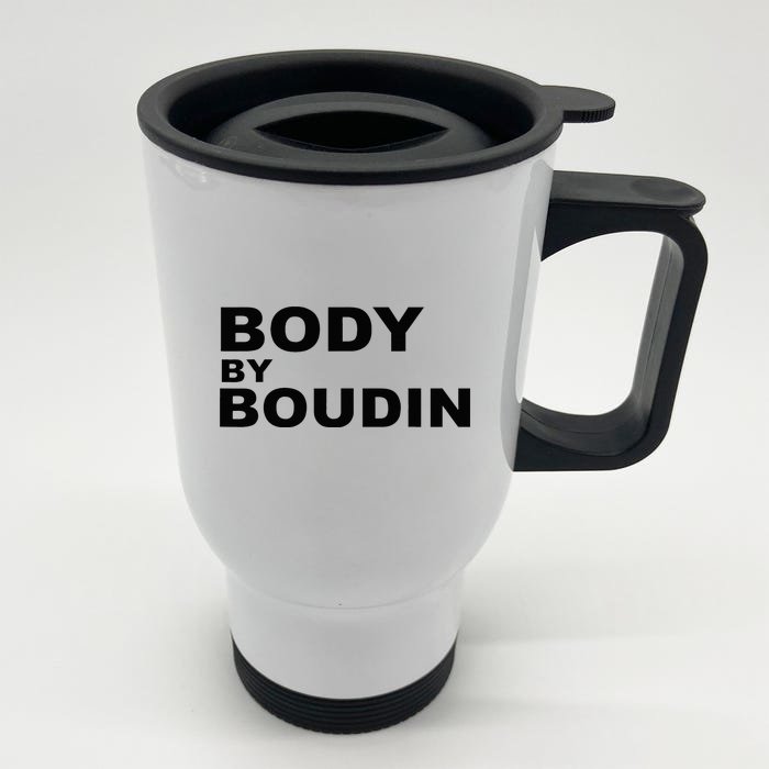 Body By Boudin  Louisiana Cajun Food Souvenir Front & Back Stainless Steel Travel Mug