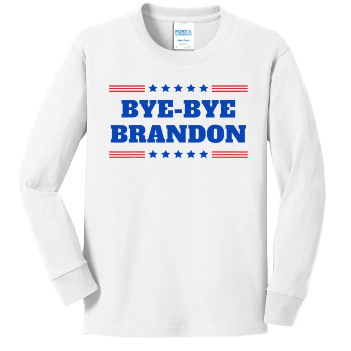 Bye Bye Brandon Funny 2024 Presidential Race Sarcasm Slogan Kids Long Sleeve Shirt