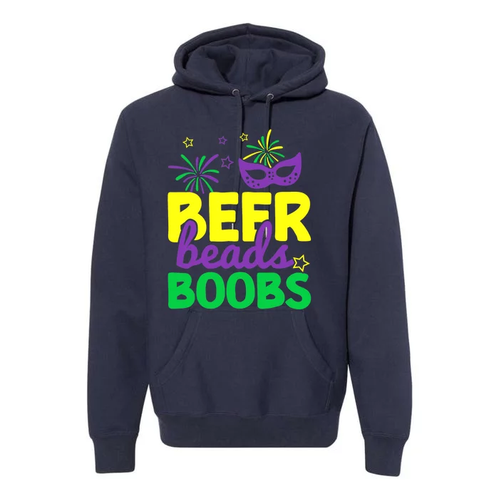 Beers Beads Boobs Mardi Gras Carnival Masquerade Masks Premium Hoodie