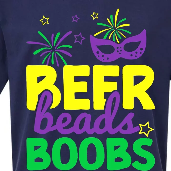 Beers Beads Boobs Mardi Gras Carnival Masquerade Masks Sueded Cloud Jersey T-Shirt