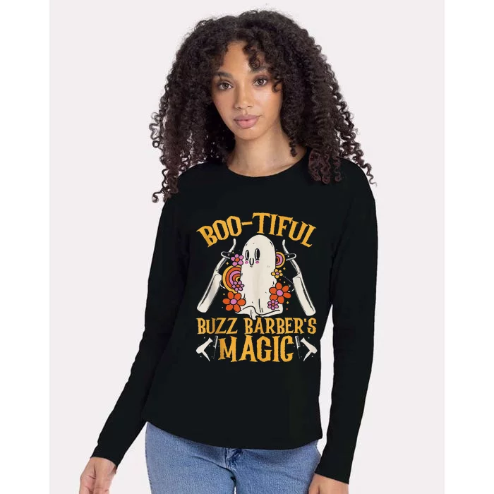 Bootiful Buzz BarberS Magic Scary Barber Funny Halloween Womens Cotton Relaxed Long Sleeve T-Shirt