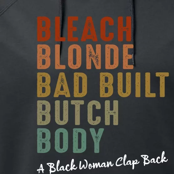 Bleach Blonde Bad Built Butch Body Black Woman Melanin Performance Fleece Hoodie