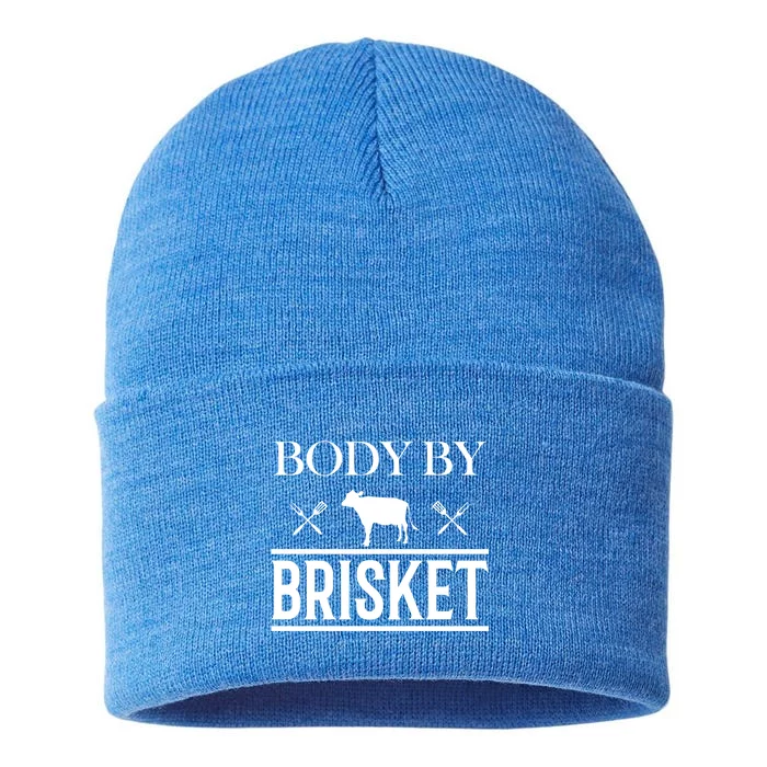 Body By Brisket Meaningful Gift Funny Bbq Smoker And Grilling Gift Sustainable Knit Beanie