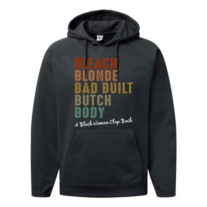 Bleach Blonde Bad Built Butch Body Black Woman Melanin Performance Fleece Hoodie