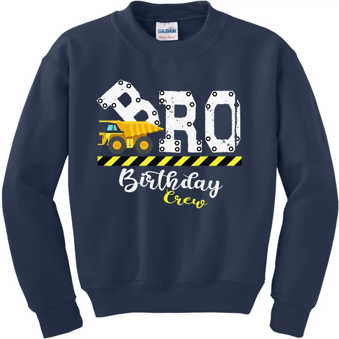 Brother BDay Bro Birthday Crew Construction Birthday Party Kids Sweatshirt