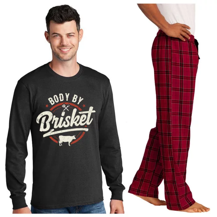 Body By Brisket Backyard Cookout Bbq Grill Gift Long Sleeve Pajama Set