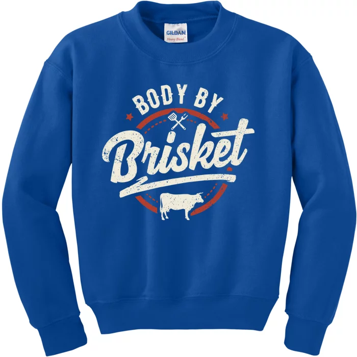 Body By Brisket Backyard Cookout Bbq Grill Gift Kids Sweatshirt