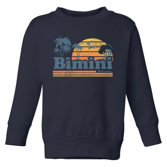 Bimini Bahamas Beach Summer Vacation Sun Vintage 70S Retro Toddler Sweatshirt