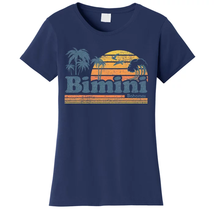 Bimini Bahamas Beach Summer Vacation Sun Vintage 70S Retro Women's T-Shirt