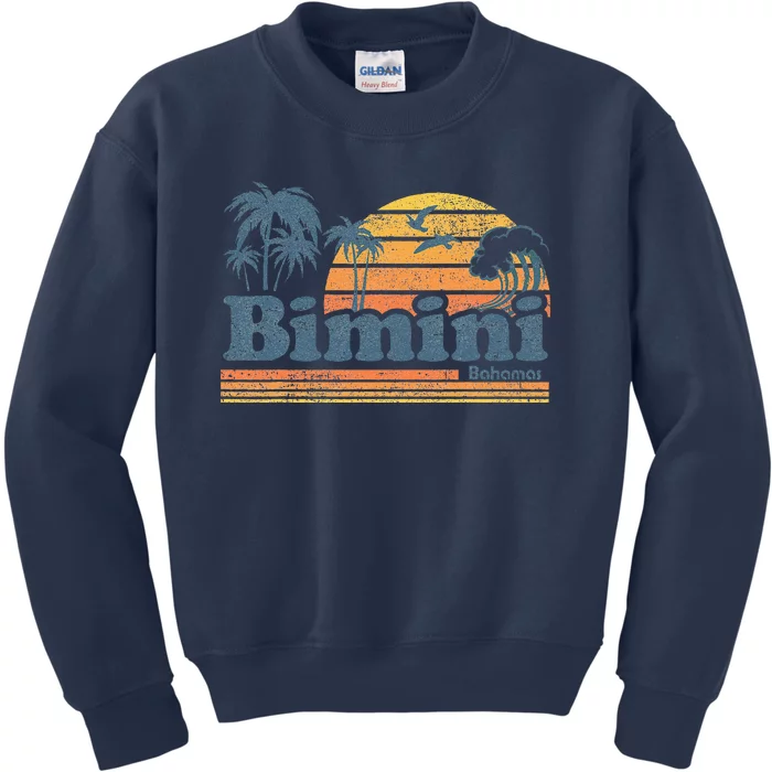 Bimini Bahamas Beach Summer Vacation Sun Vintage 70S Retro Kids Sweatshirt