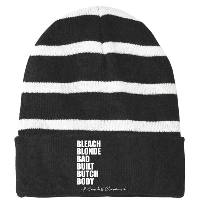 Bleach Blonde Bad Built Butch Body Striped Beanie with Solid Band