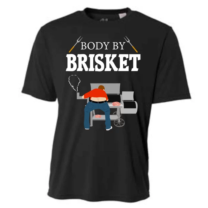 Body By Brisket Funny Bbq Gift Cooling Performance Crew T-Shirt