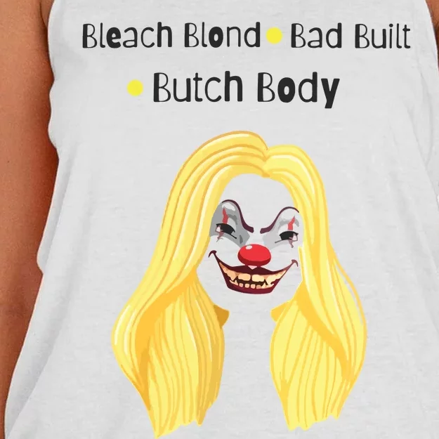 Bleach Blonde Bad Built Butch Body Women's Knotted Racerback Tank