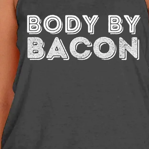 Body By Bacon Funny Bacon Lover & Foodie Women's Knotted Racerback Tank