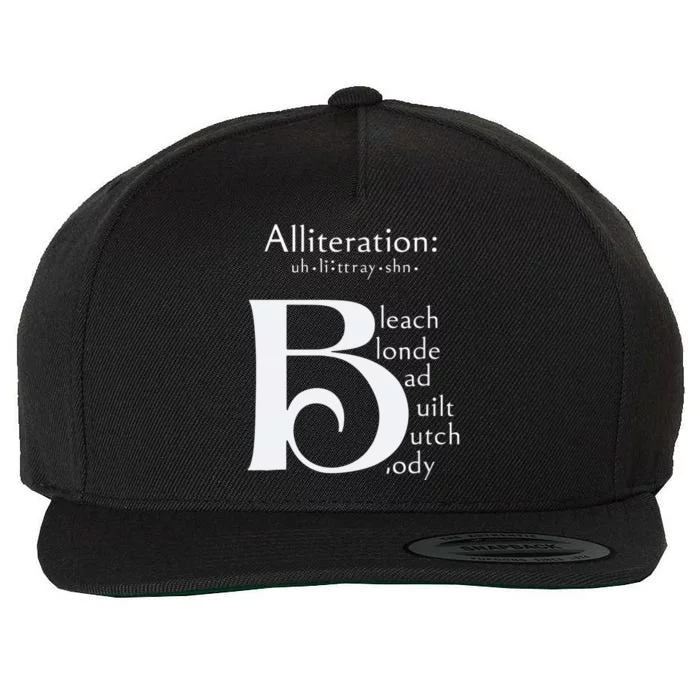 Bleach Blonde Bad Built Butch Body Wool Snapback Cap