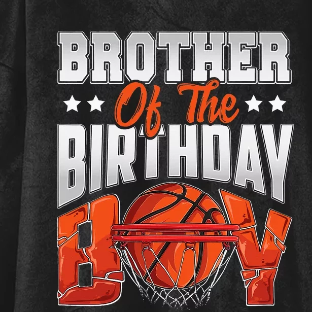 Brother Basketball Birthday Boy Family Baller Bday Party Hooded Wearable Blanket