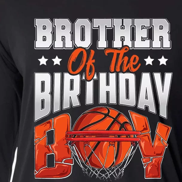 Brother Basketball Birthday Boy Family Baller Bday Party Cooling Performance Long Sleeve Crew