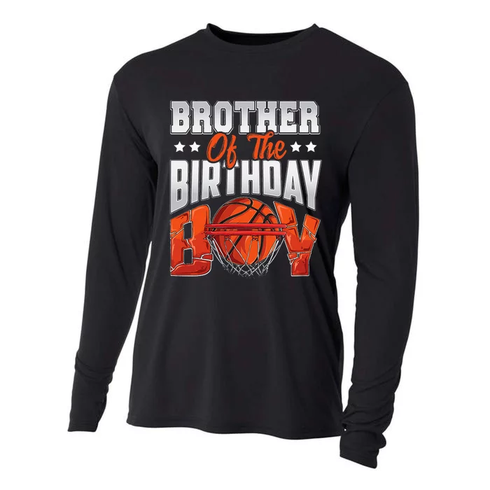 Brother Basketball Birthday Boy Family Baller Bday Party Cooling Performance Long Sleeve Crew