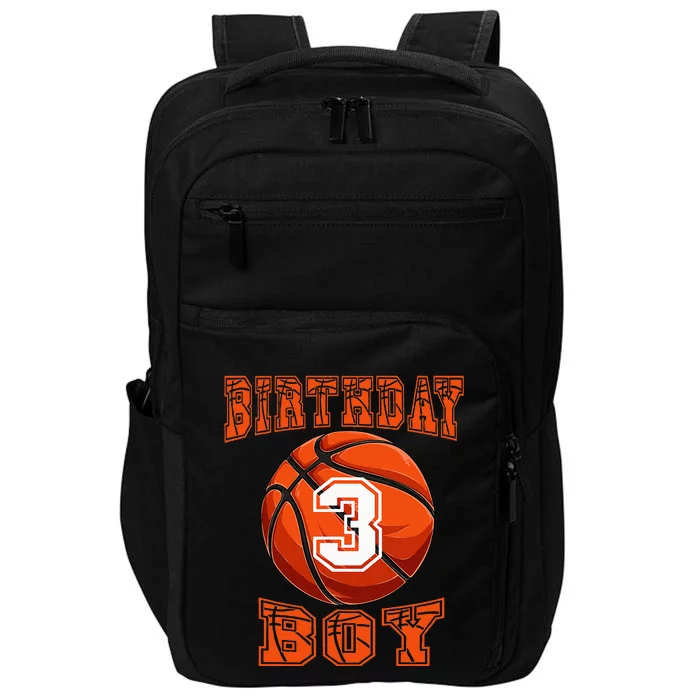 Basketball Birthday Boy 3 Year Old 3rd Birthday Impact Tech Backpack