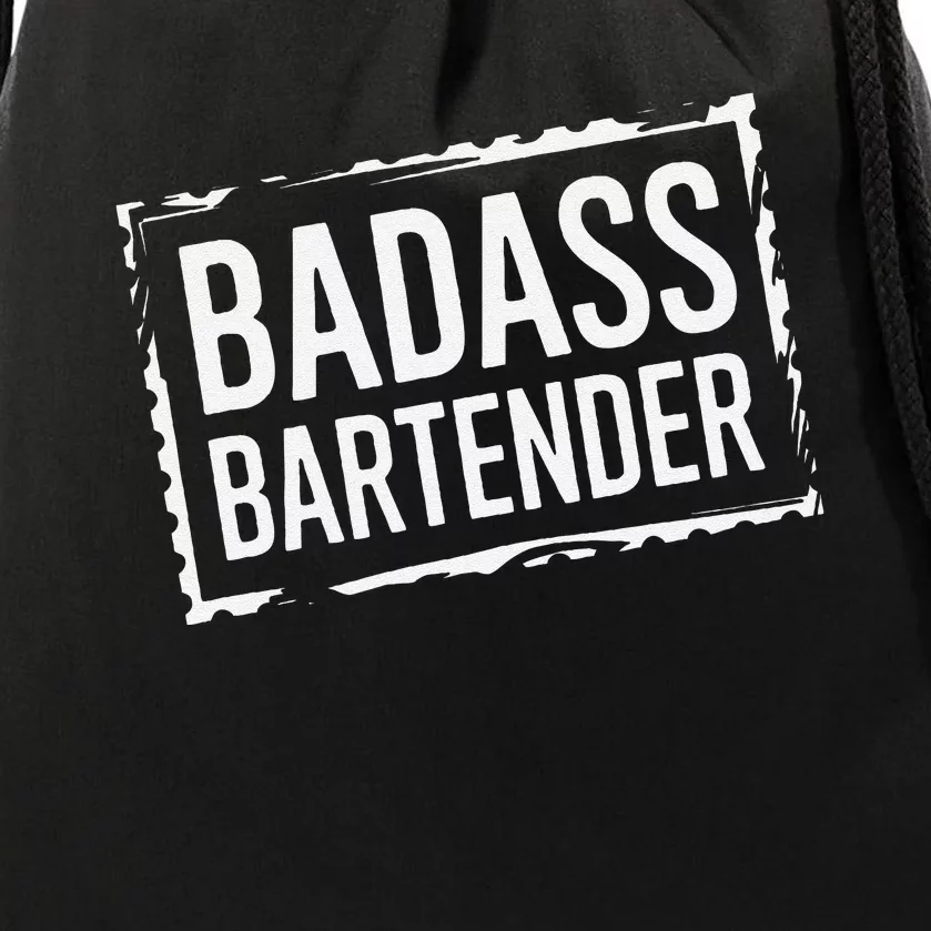 Badass Bartender Barkeeper Mixer Drinks Server Drawstring Bag