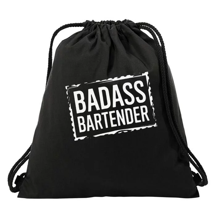 Badass Bartender Barkeeper Mixer Drinks Server Drawstring Bag