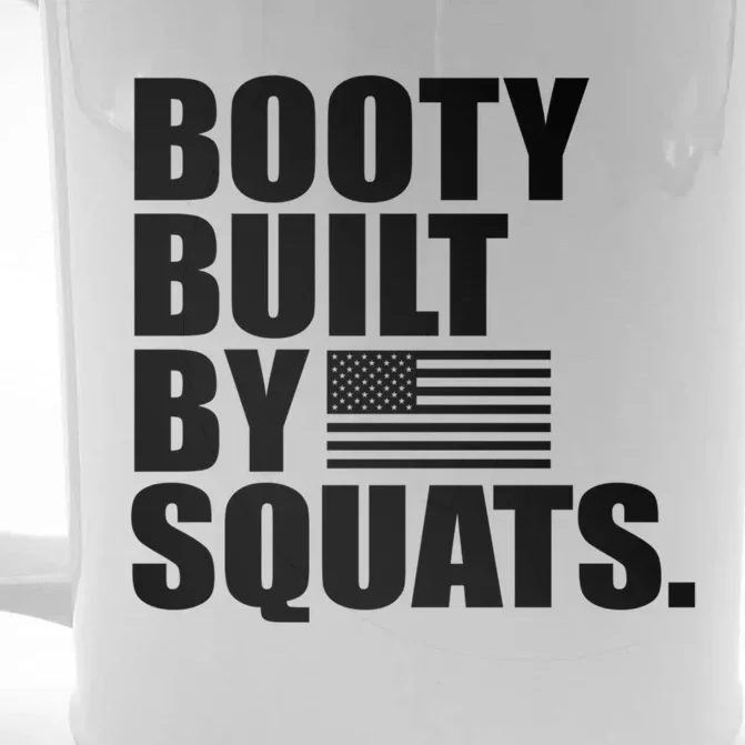 Booty Built By Squats Fitness Gym Rat Leg Day Birthday Flag Gift Front & Back Beer Stein