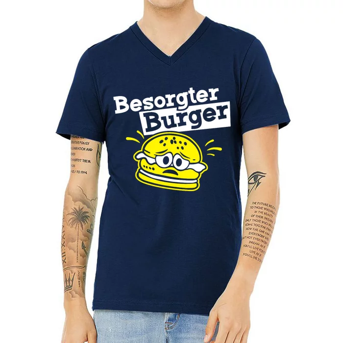 Besorgter Burger V-Neck T-Shirt