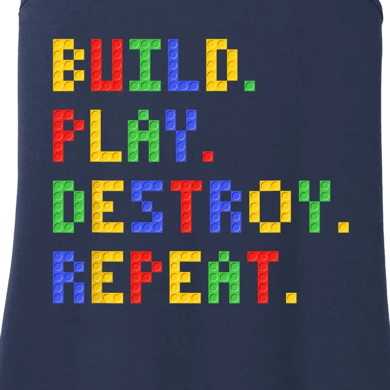 Block Building Build Play Destroy Repeat Brick Builder Ladies Essential Tank