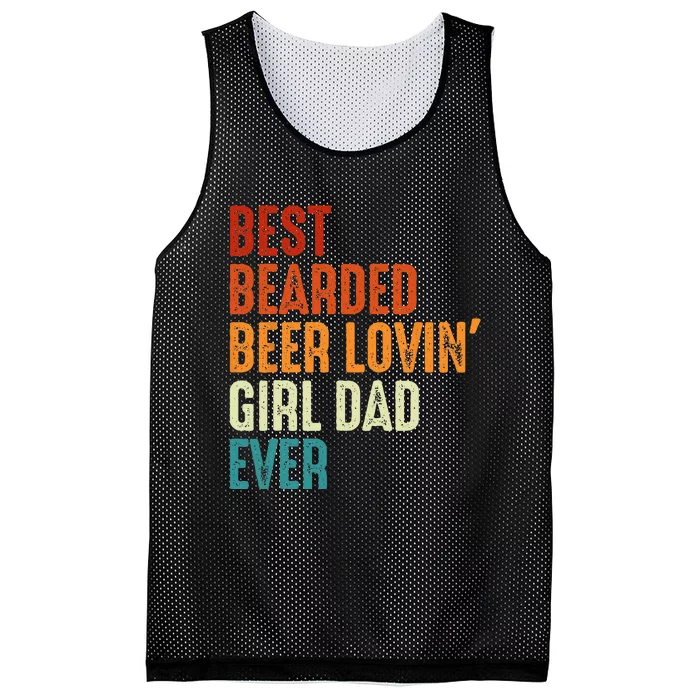 Best Bearded Beer Loving Dad Ever Retro funny Father Mesh Reversible Basketball Jersey Tank