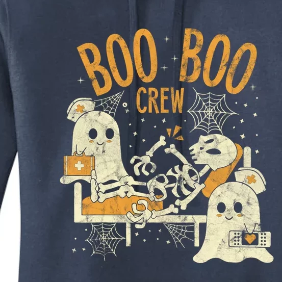 Boo Boo Crew Skeleton Nurse Halloween Gift Women's Pullover Hoodie