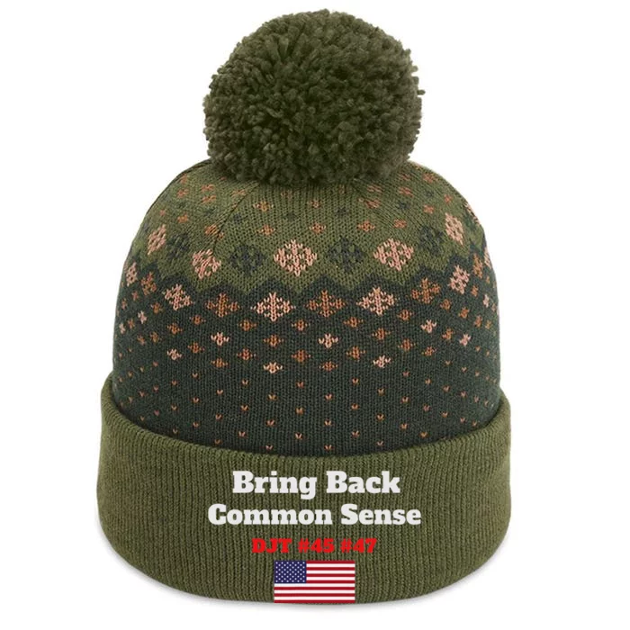 Bring Back Common Sense Donald J Trump 45 47 Djt The Baniff Cuffed Pom Beanie