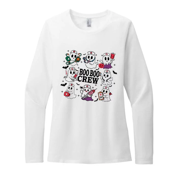 Boo Boo Crew Nurse Halloween SpoọKy Womens CVC Long Sleeve Shirt