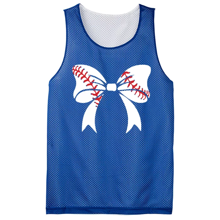 Baseball Bow Coquette Bows Great Gift Mesh Reversible Basketball Jersey Tank