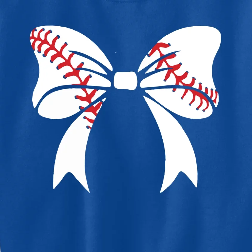 Baseball Bow Coquette Bows Great Gift Kids Sweatshirt